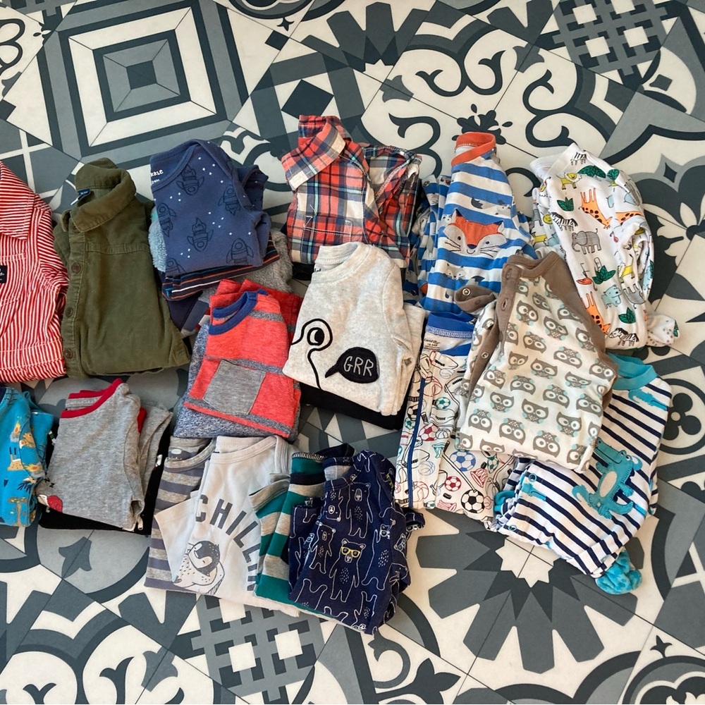 SOLD Bundle 18 months Kids Matching Set - Blue, Gray, Red…24 pieces